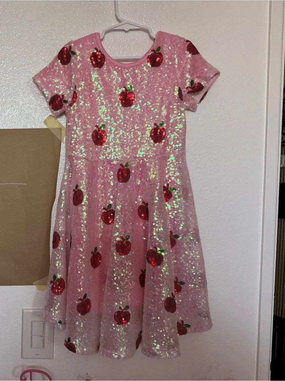 H&M Pink Sequin Apple Party Dress